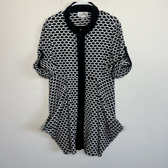 Joseph Ribkoff Size 14 White And Black Textured Jacket Lagenlook Art To Wear Af4 - Picture 4 of 9